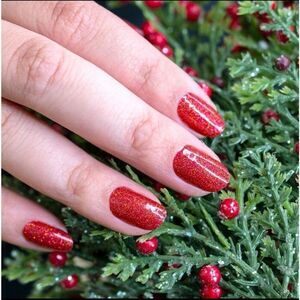 Cran-tastic  Color Street Pink Glitter Press-On Nails/Cran-tastic